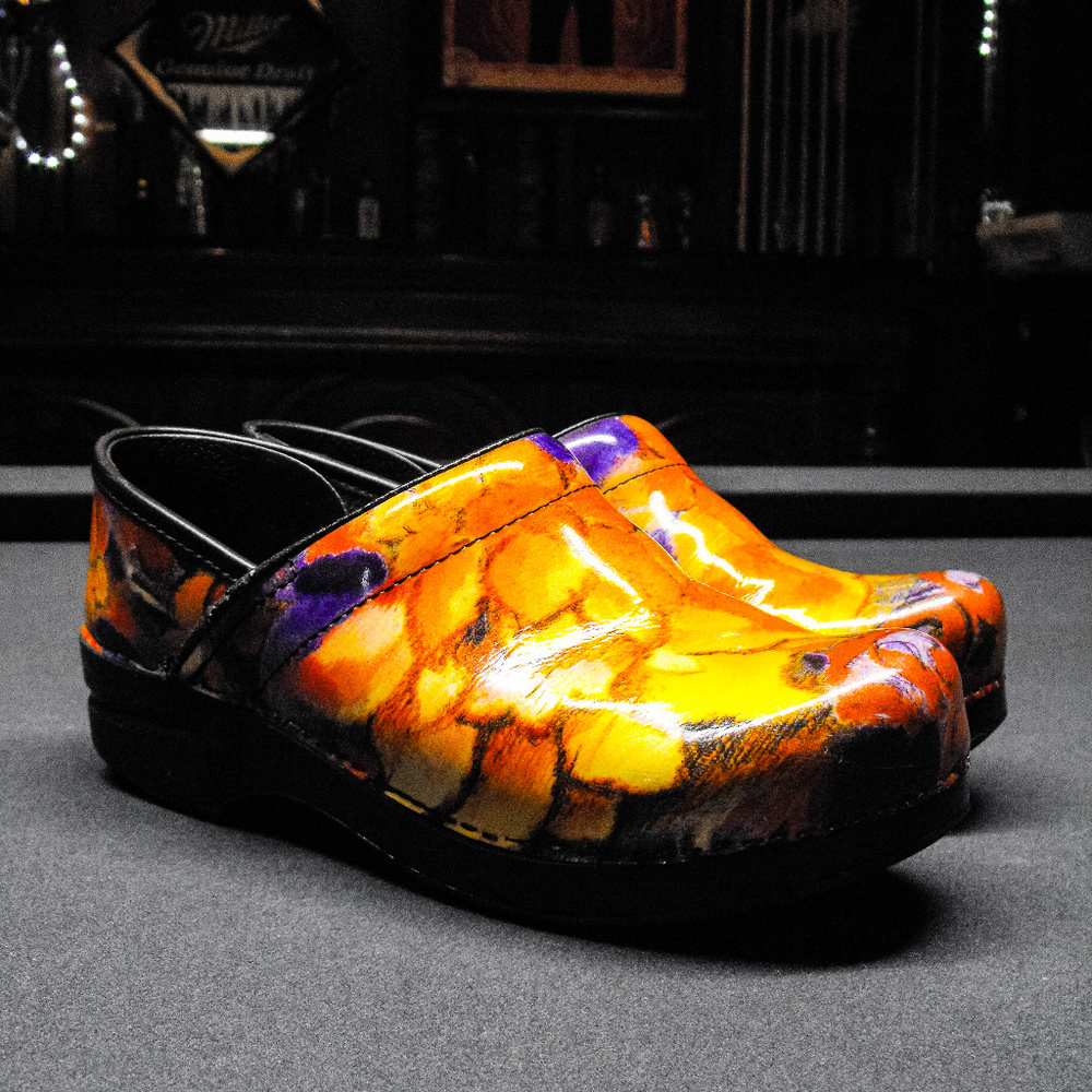 Dansko Multi Floral Leather Comfort Clog